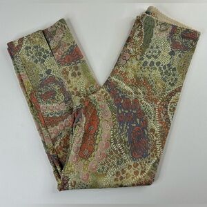 Mesmerize High Rise Paisley Stretch Jacquard Split Ankle Pants Size 6